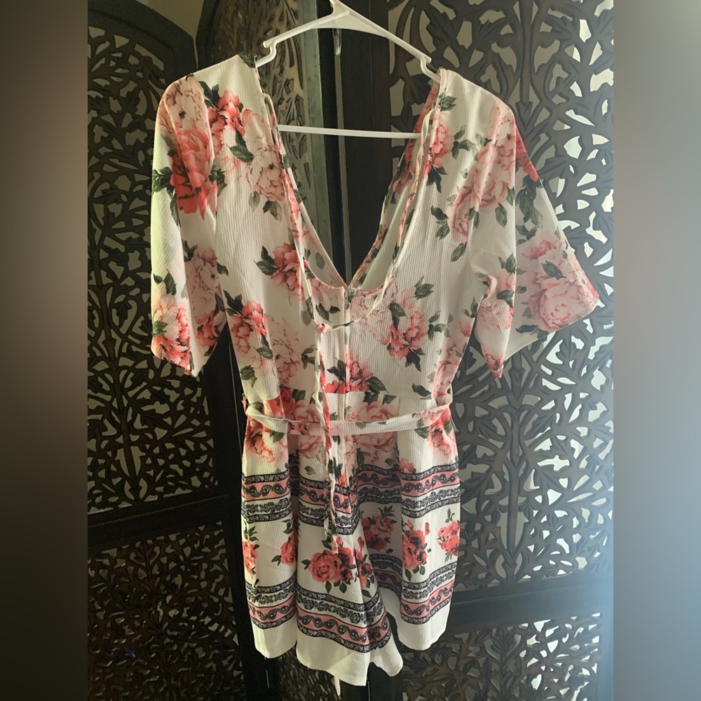 Pink Floral Romper (Never worn)